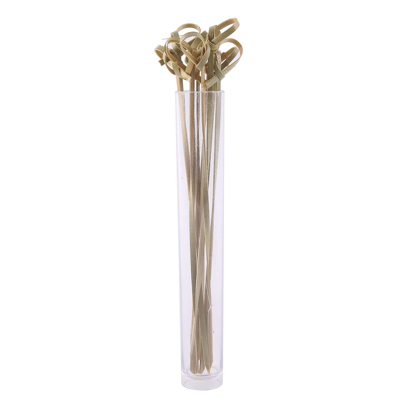 100-Pack Bamboo Cocktail Sticks Twisted Knot Decorative Top Design - Eco Friendly Party Picks 6"