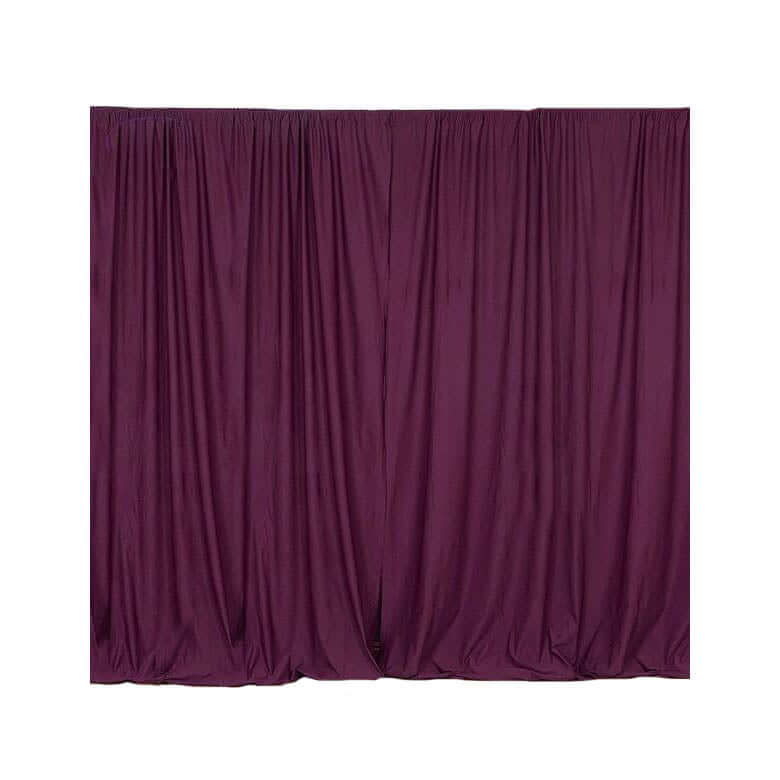 2 Pack Eggplant Scuba Polyester Event Curtain Drapes, Durable Flame Resistant Backdrop Event Panels Wrinkle Free with Rod Pockets - 10ftx10ft