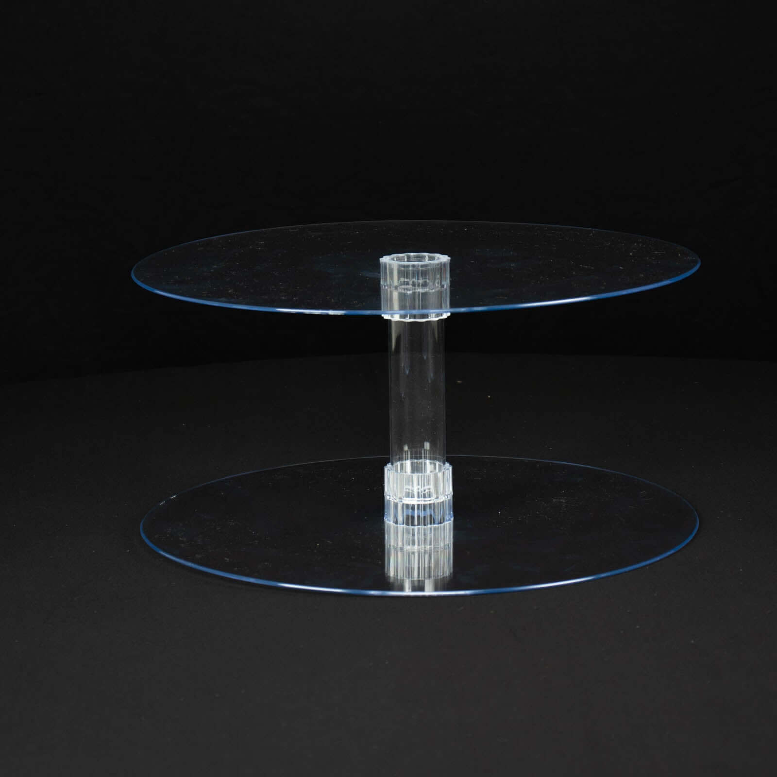 2-Tier Acrylic Round Cake Stand Set Clear - Chic Versatile Cupcake Holder Dessert Display Pedestal for Wedding Buffet & Catering Displays 18"