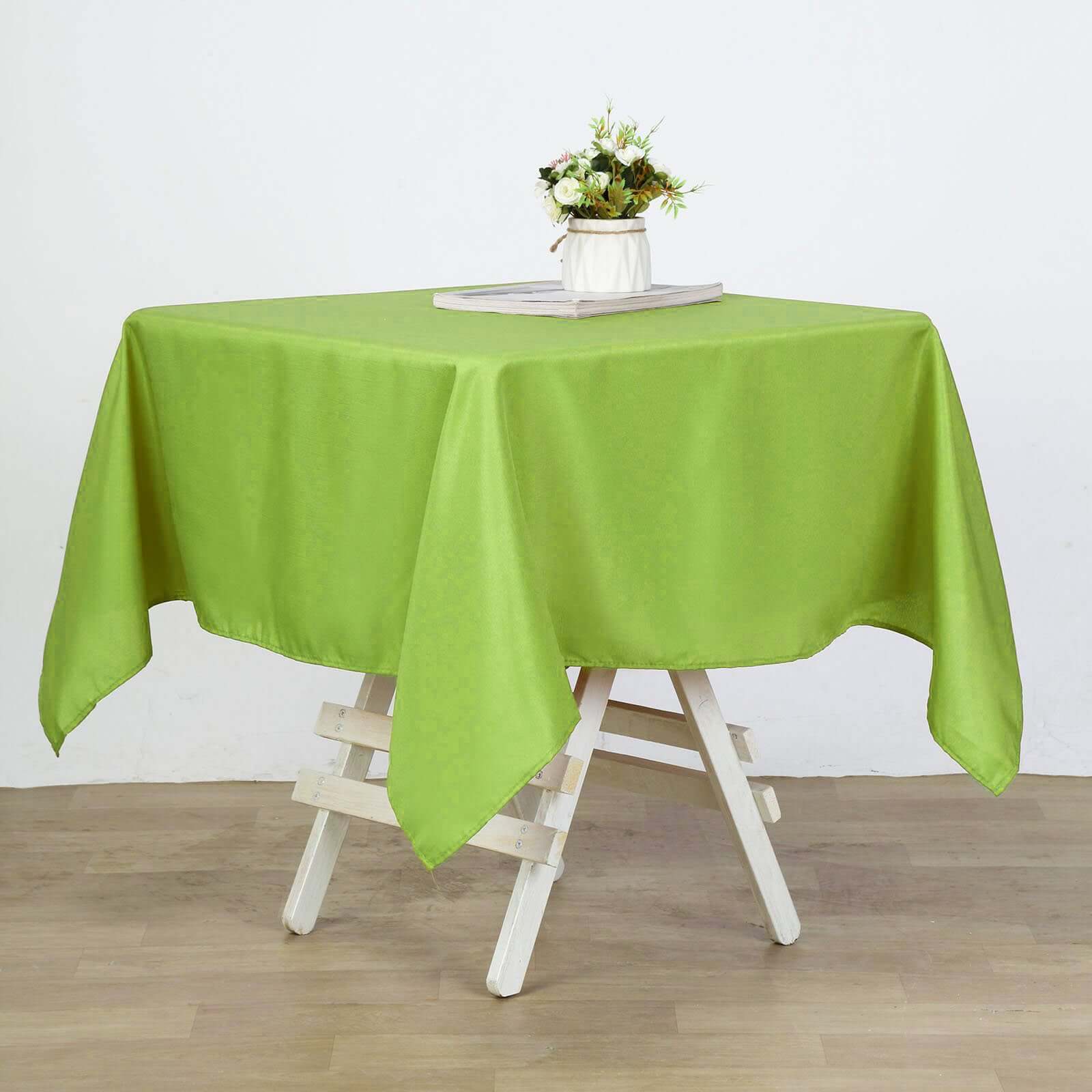 Polyester Square 54"x54" Tablecloth Apple Green - Wrinkle-Resistant & Durable Table Cover