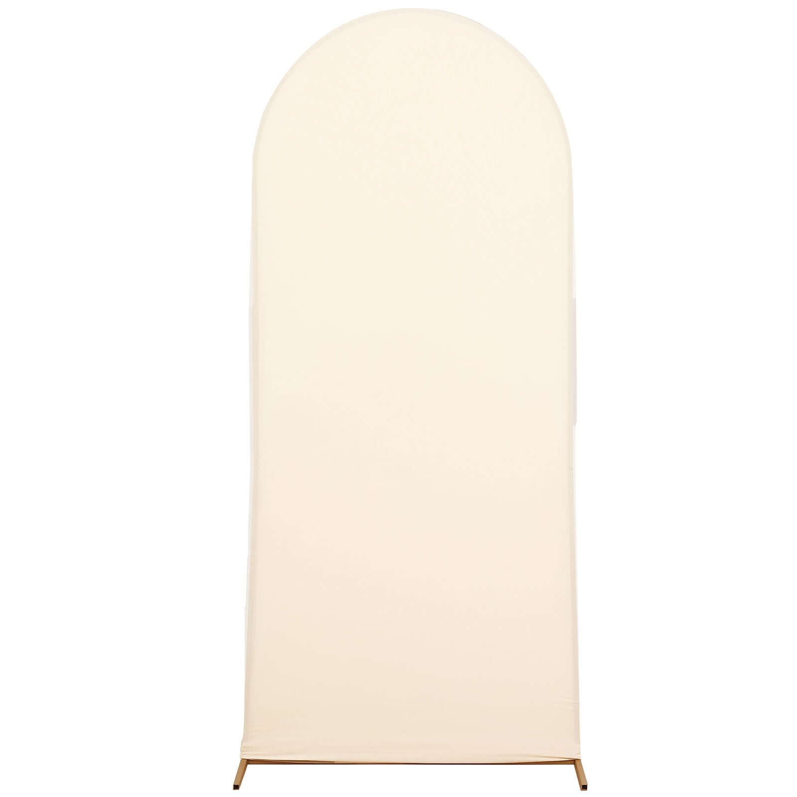 5ft Matte Beige Spandex Fitted Chiara Backdrop Stand Cover For Round Top Wedding Arch