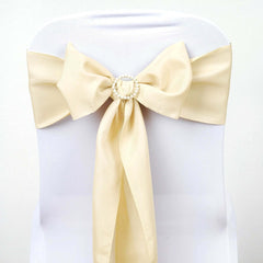 5 Pack Polyester Chair Sashes Beige 6"x108"