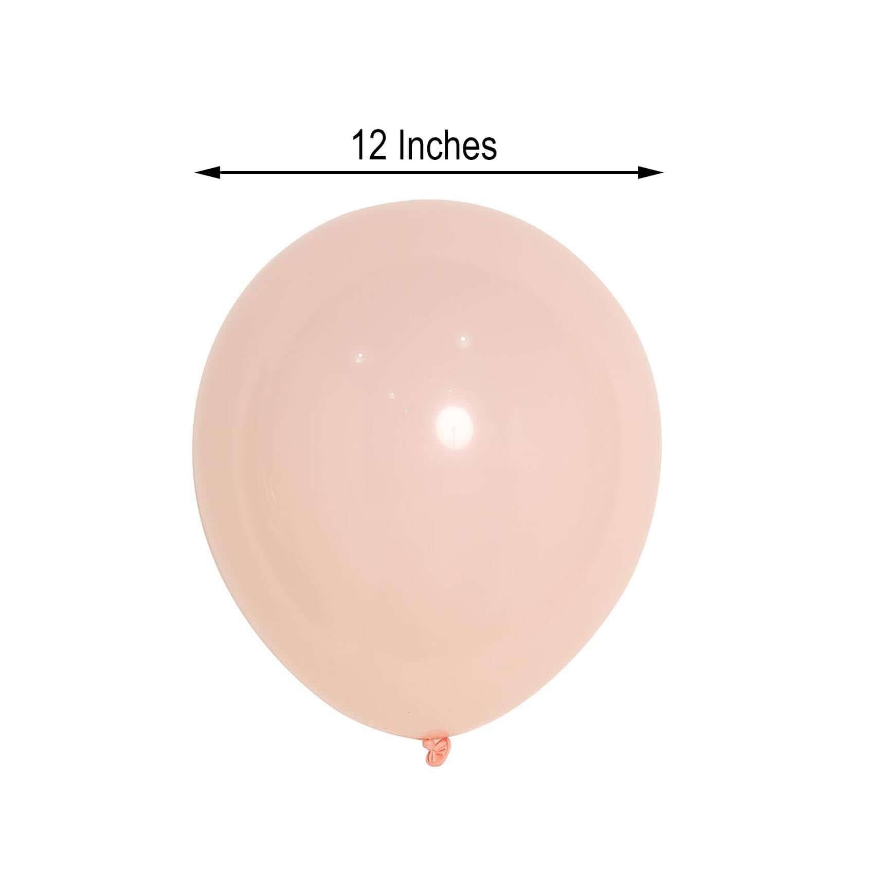 25 Pack 12" Matte Pastel Blush Helium or Air Latex Party Balloons