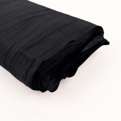 54"x10 Yards Black Accordion Crinkle Taffeta Fabric Bolt