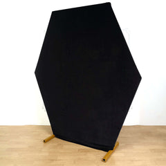 8ftx7ft Black Soft Velvet Fitted Hexagon Wedding Arbor Cover