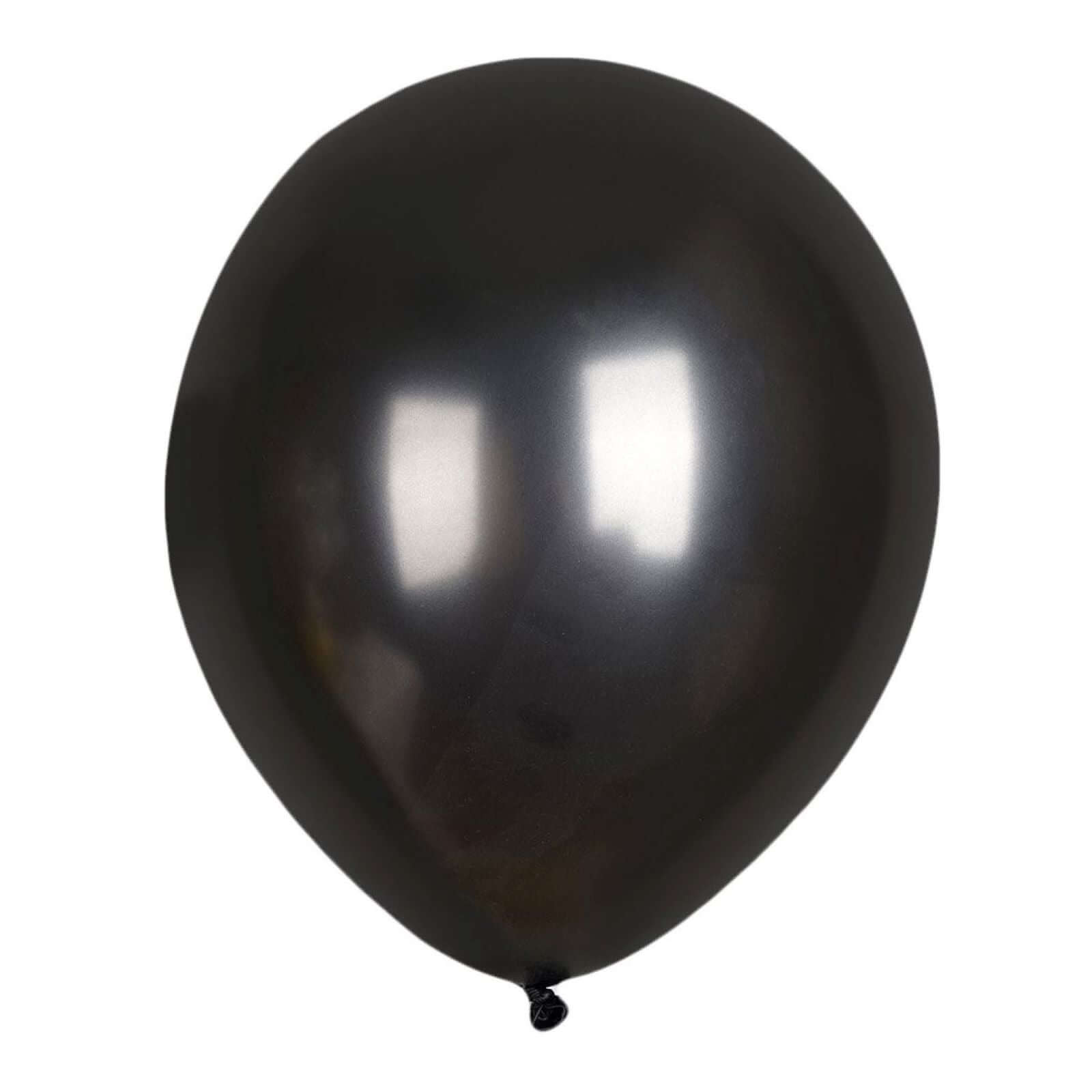 25 Pack 12" Shiny Pearl Black Latex Helium, Air or Water Balloons