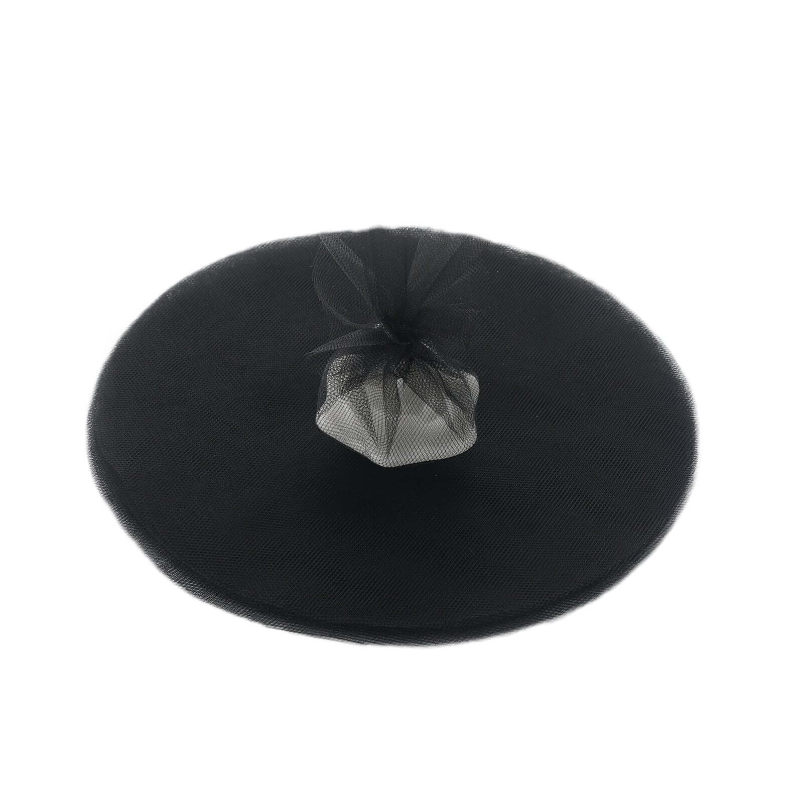 25 Pack 9" Black Sheer Nylon Tulle Circles Favor Wrap, DIY Craft Fabric