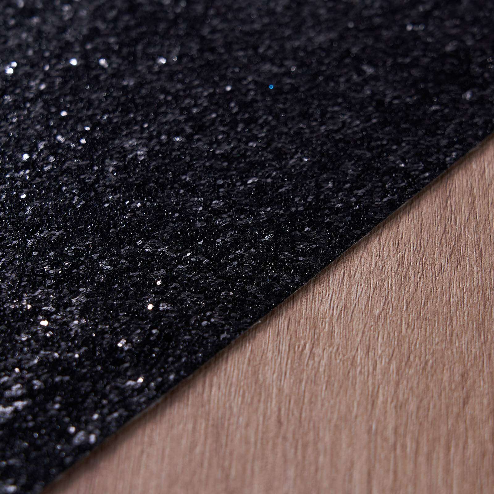 6-Pack Placemats Glitter Design Black Sparkle Rectangle - Non-Slip Decorative Dining Table Mats 12"x18"