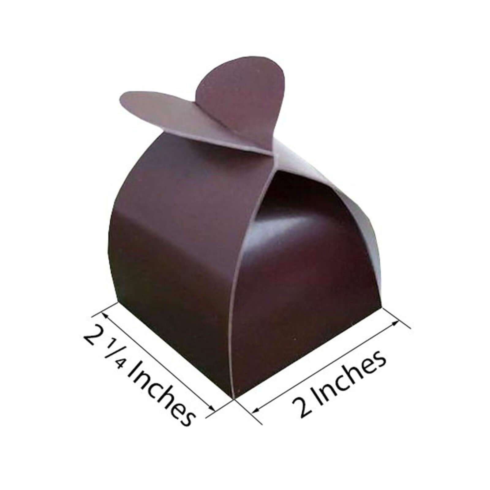 100 Pack Black Heart Shaped Twist Top Wedding Favor Gift Boxes