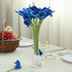 20 Stems 14" Royal Blue Artificial Poly Foam Calla Lily Flowers