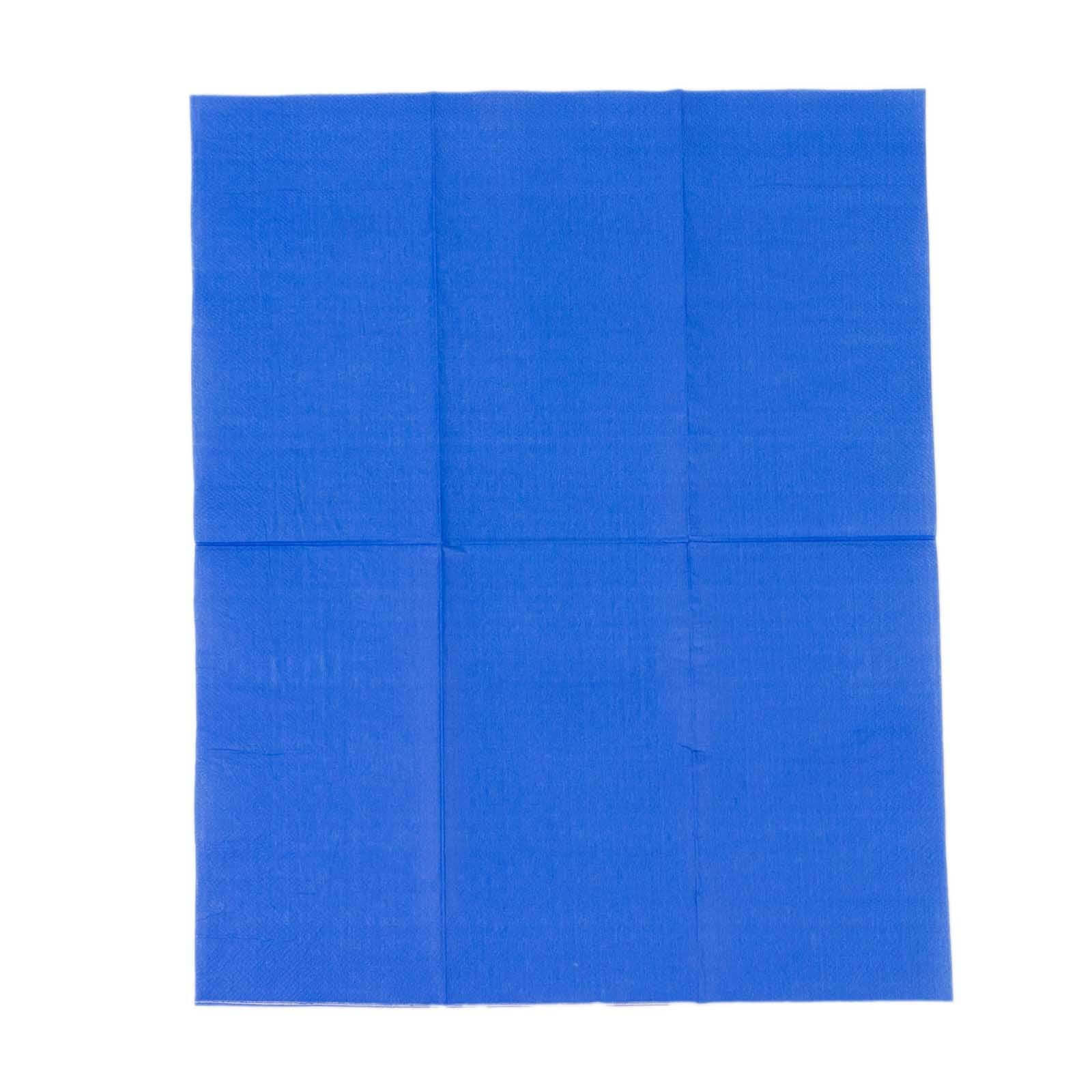 50-Pack Paper Napkins Soft Royal Blue - Disposable 2-Ply Cocktail and Beverage Napkins for Weddings