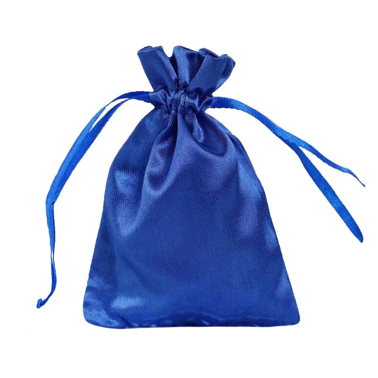 12 Pack 3" Royal Blue Satin Drawstring Wedding Party Favor Gift Bags