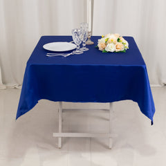 Lamour Satin 54"x54" Square Tablecloth Royal Blue - Durable & Silk-Like Table Cover