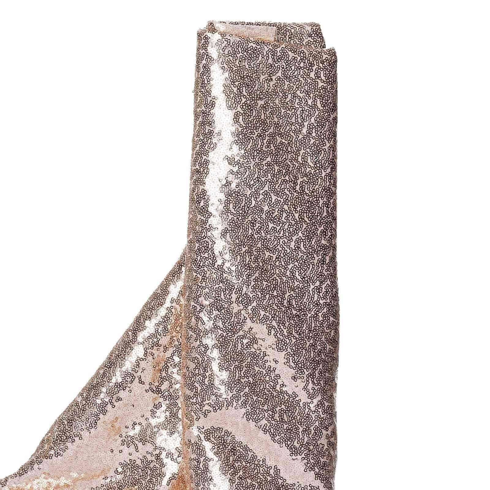 54"x4 Yards Blush Sequin Fabric Bolt, Sparkly DIY Craft Fabric Roll