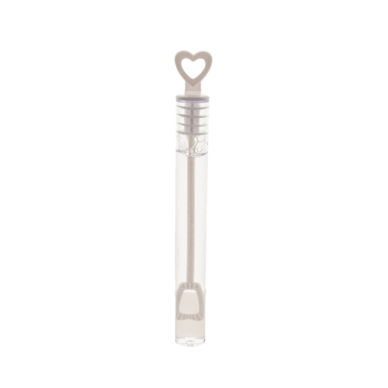 48 Pack 4" White Heart Chemistry Tube Bubbles Bridal Wedding Shower Favor