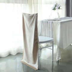 Velvet Chair Back Slipcover for Chiavari Chairs Champagne - Soft and Smooth Solid Chair Back Cover Cap