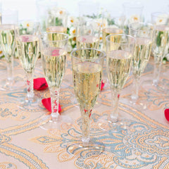 12-Pack Plastic Champagne Flutes Hollow Stem Clear - Lightweight Disposable Glasses for Toasts 5oz