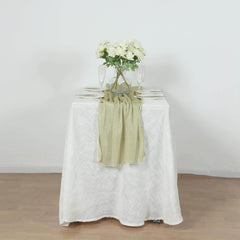 Glitter Gauze 27"x120" Table Runner Champagne - Sparkling Reusable Sheer Table Linen