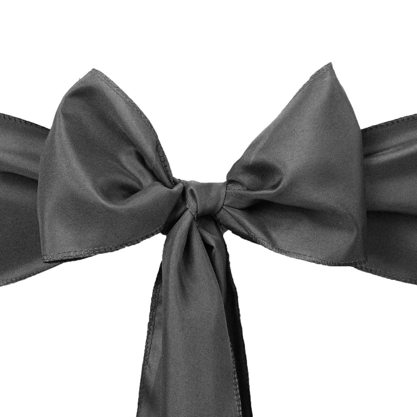 5 Pack Polyester Chair Sashes Charcoal Gray 6"x108"