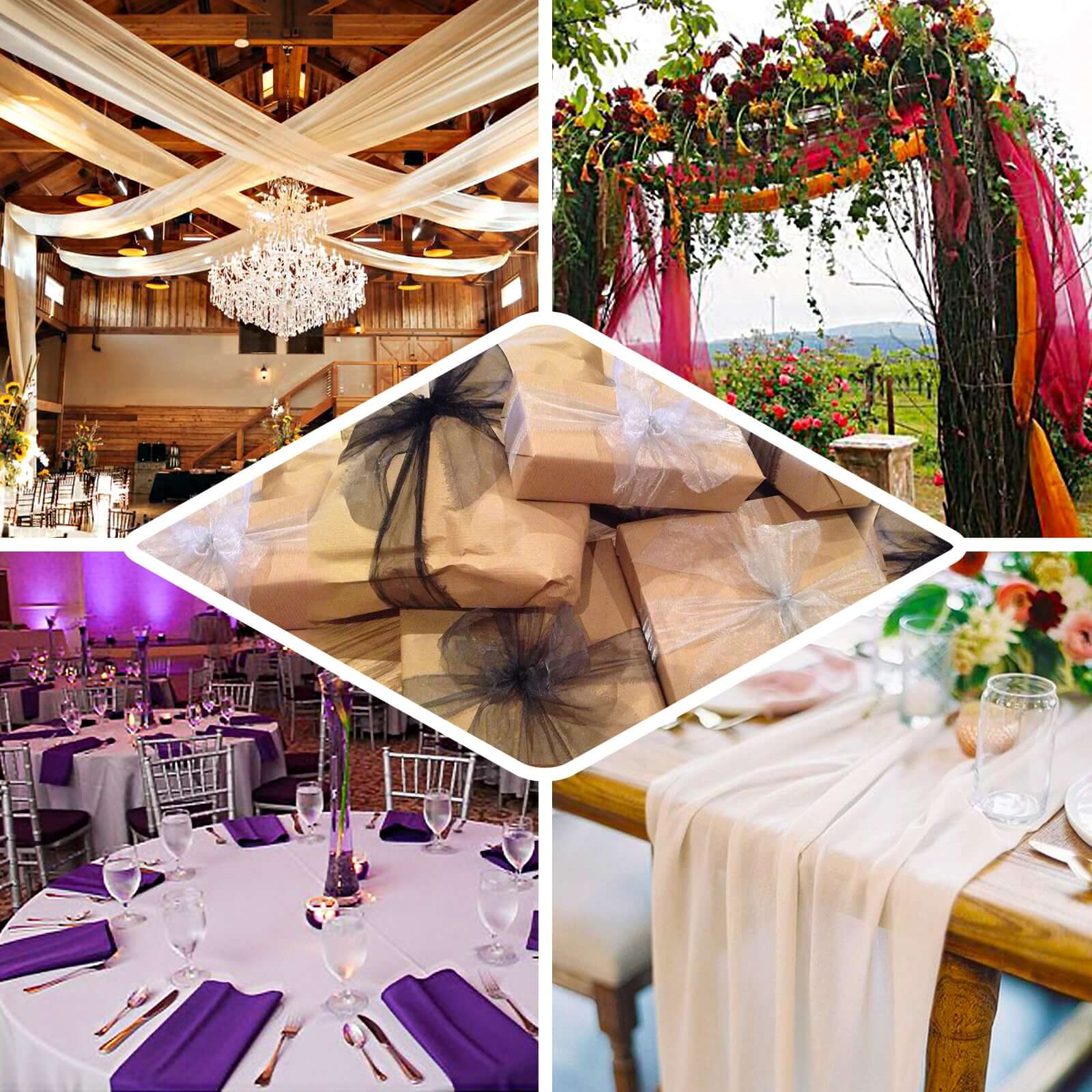 54"x10yd Dusty Rose Solid Sheer Chiffon Fabric Bolt, DIY Voile Drapery Fabric