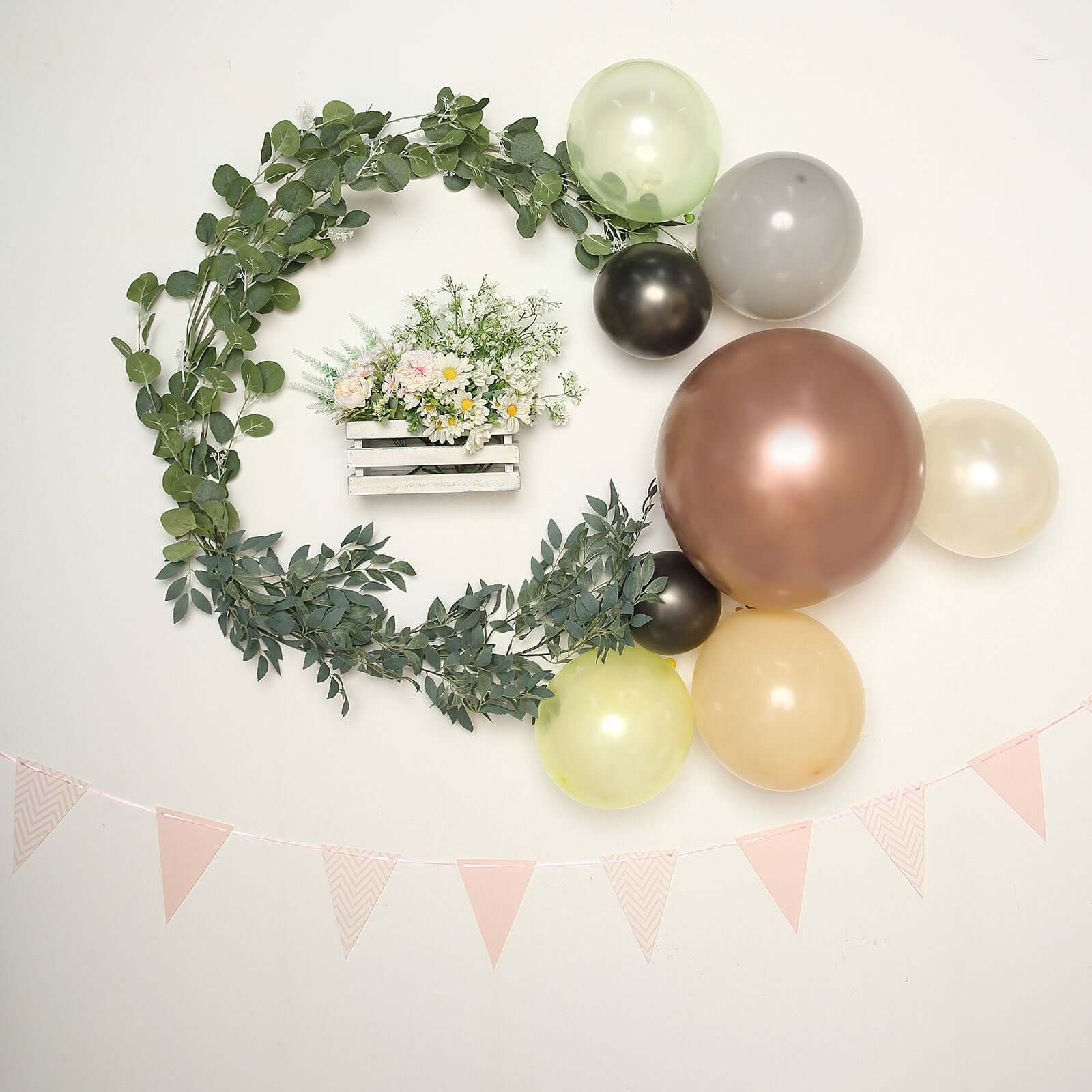 5 Pack 18" Metallic Chrome Rose Gold Latex Helium Air Balloons