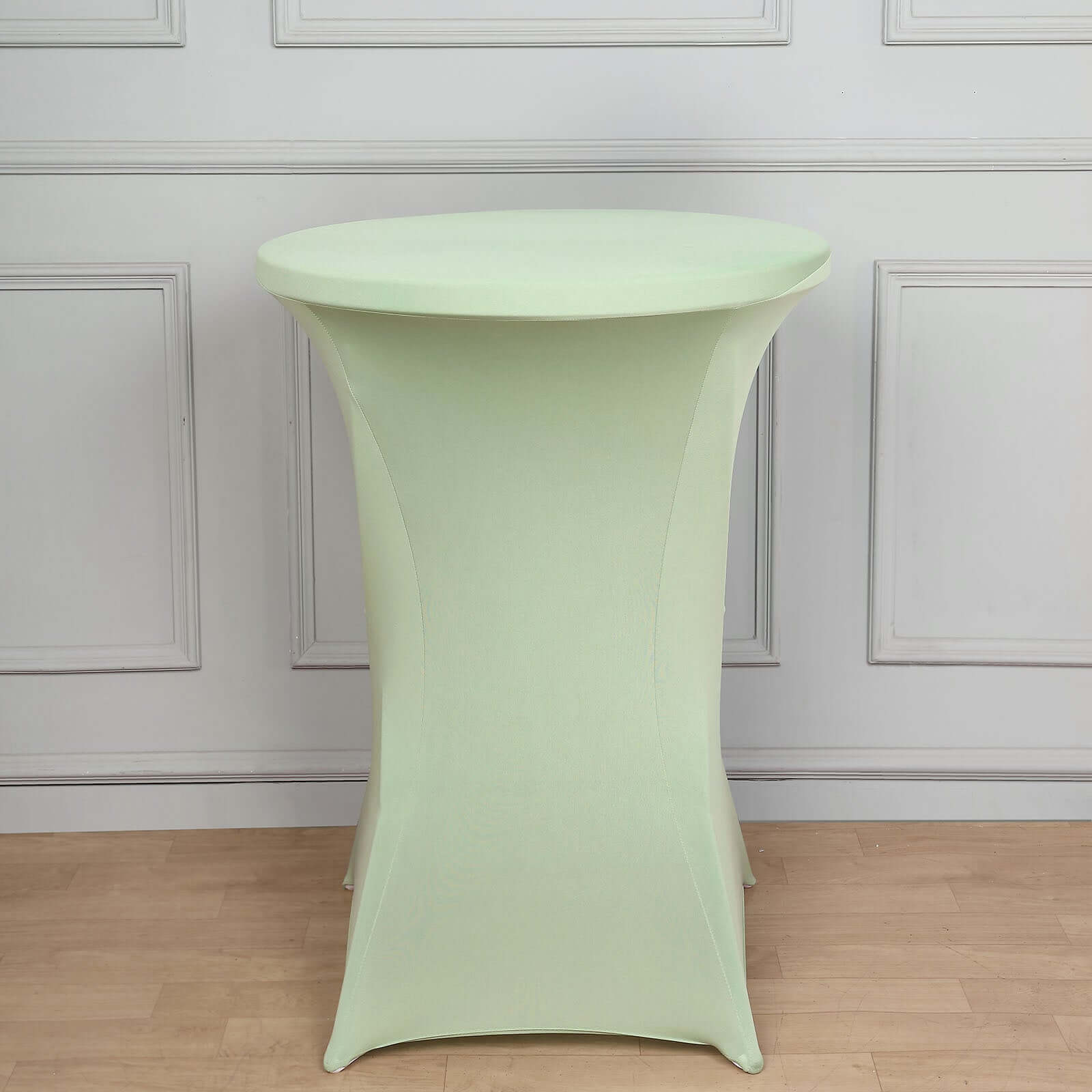 Spandex 24"-32" Round Cocktail Table Cover Sage Green - Easy to Maintain Stretch Fitted Highboy Tablecloth