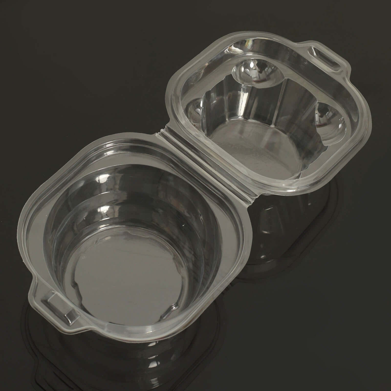 25-Pack Plastic Cupcake Container Boxes Clear - Single Clamshell-Packaging with Stackable Dome Lid for Events & Bakeries 4"