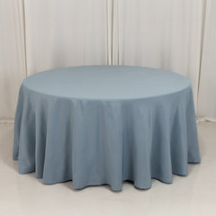 Premium Polyester 120" Round Tablecloth Dusty Blue - Seamless 220GSM Wrinkle-Resistant Table Cover