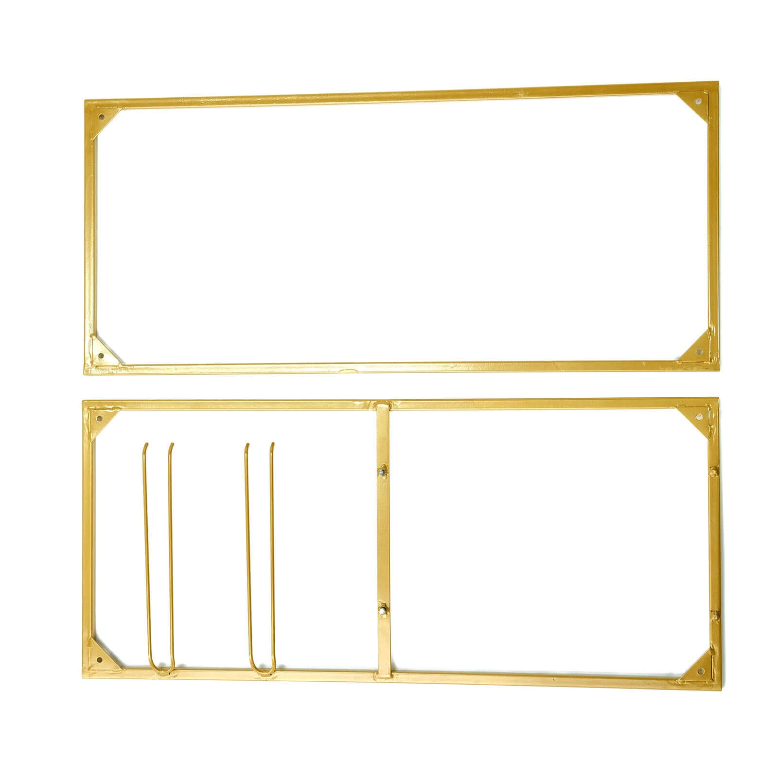 Gold Metal Bar Cart with Wooden Serving Trays 2-Tier - Wine Rack Holds 5 Bottles and 2 Glasses for Events 3ft