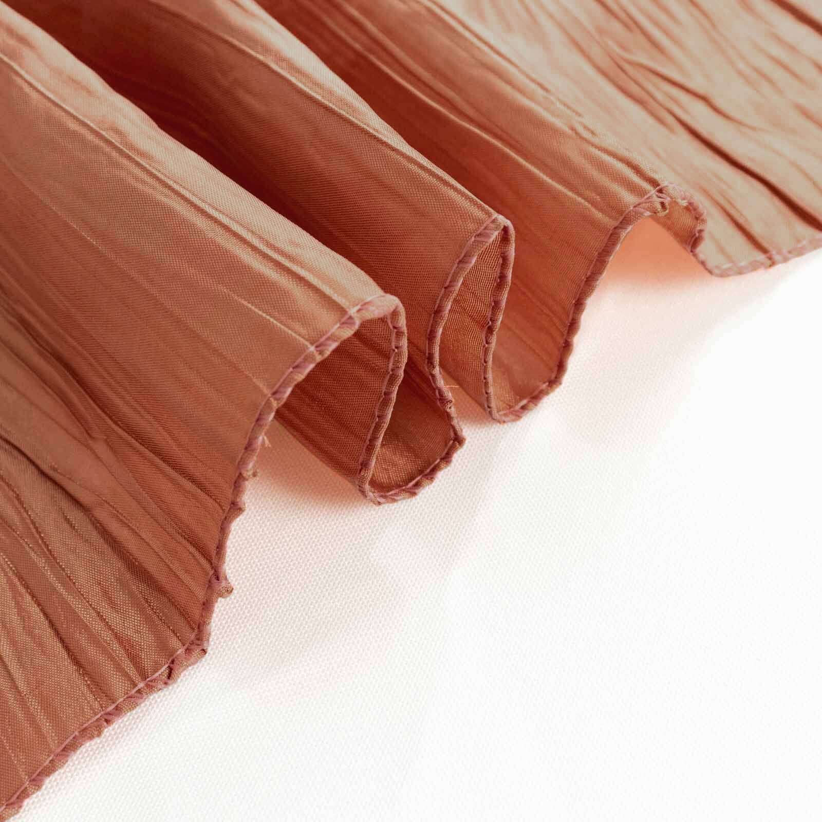 Taffeta 90"x156" Rectangle Tablecloth Terracotta (Rust) - Accordion Crinkle Seamless Table Cover