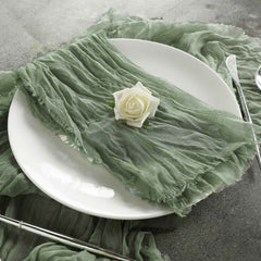 5 Pack Gauze Cheesecloth 24"x19" Napkins Dusty Sage Green Reusable Dinner Napkins
