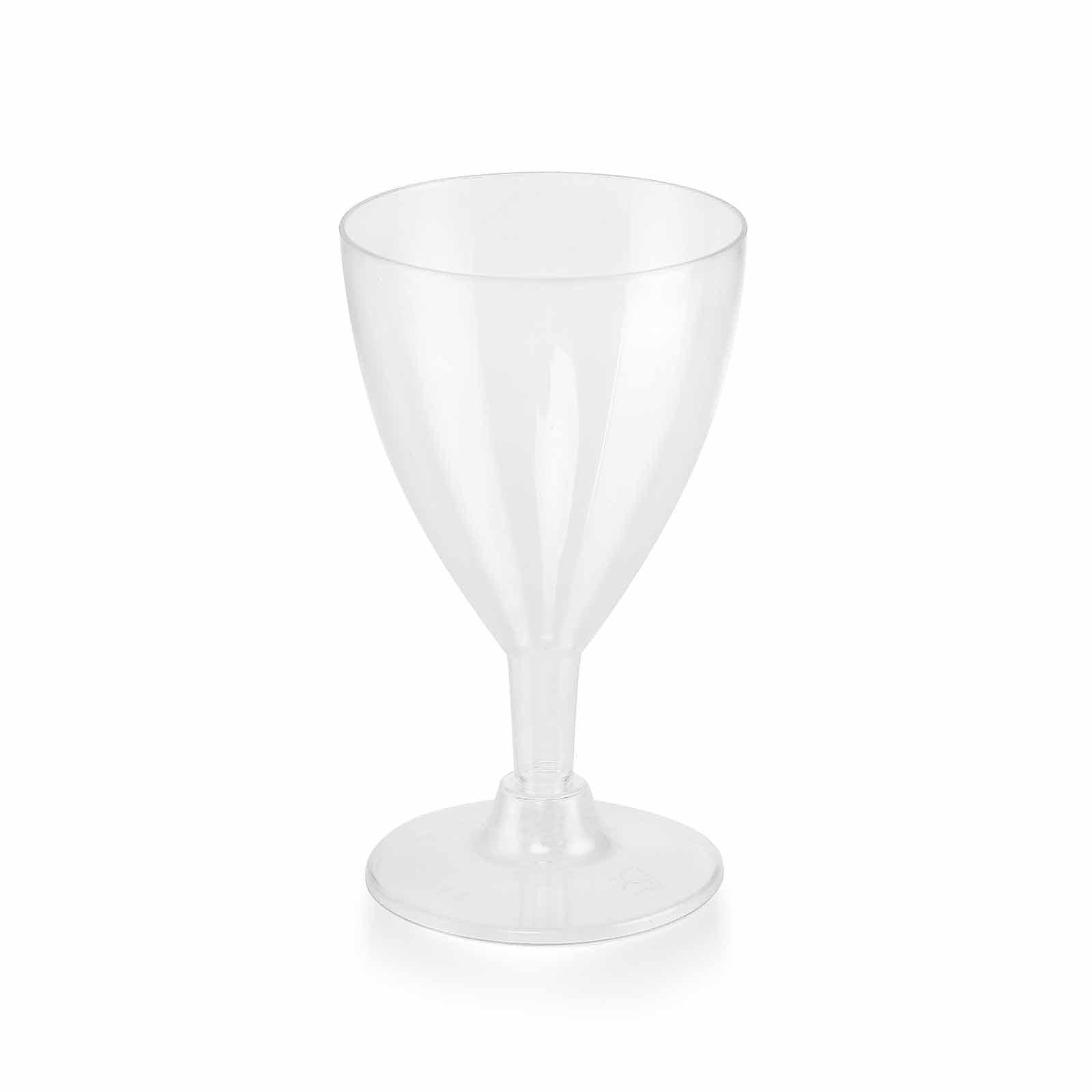 12-Pack Plastic Wine Glasses Clear Short Hollow Stem - Stylish Disposable Cups for Wine 6oz