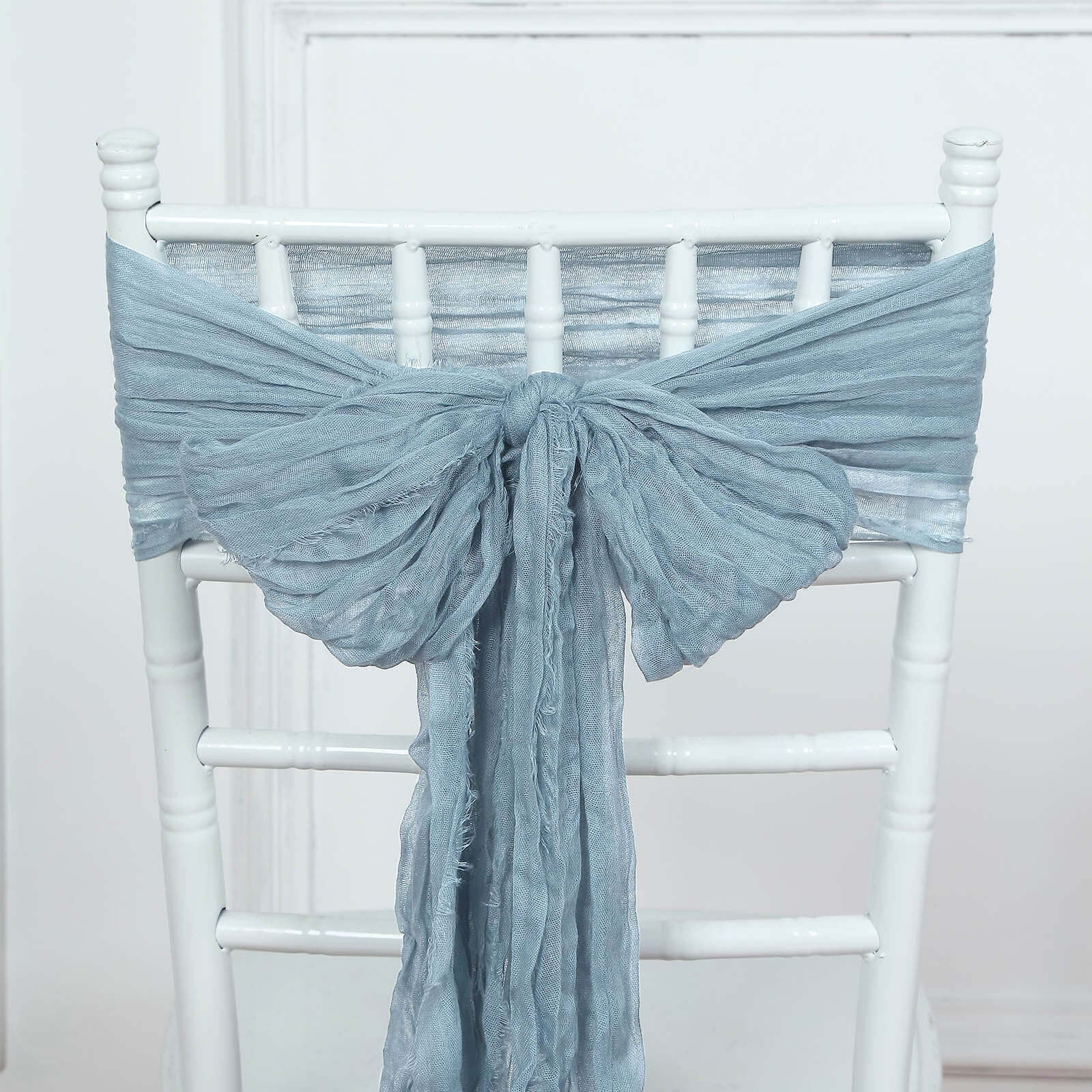 5 Pack Cheesecloth Gauze 16"x88" Chair Sashes Dusty Blue - Boho Chair Decorations