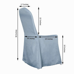 Polyester Slip On Banquet Chair Covers Dusty Blue - Stain-Resistant Reusable Durable Fabric