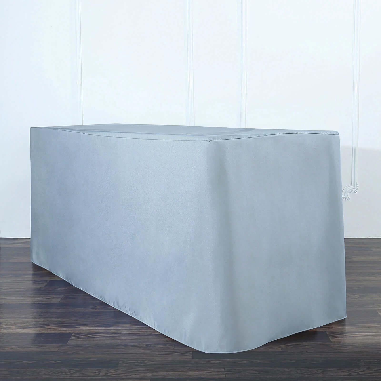 Fitted Polyester 72"x30" Rectangle Tablecloth Dusty Blue - Durable Table Cover