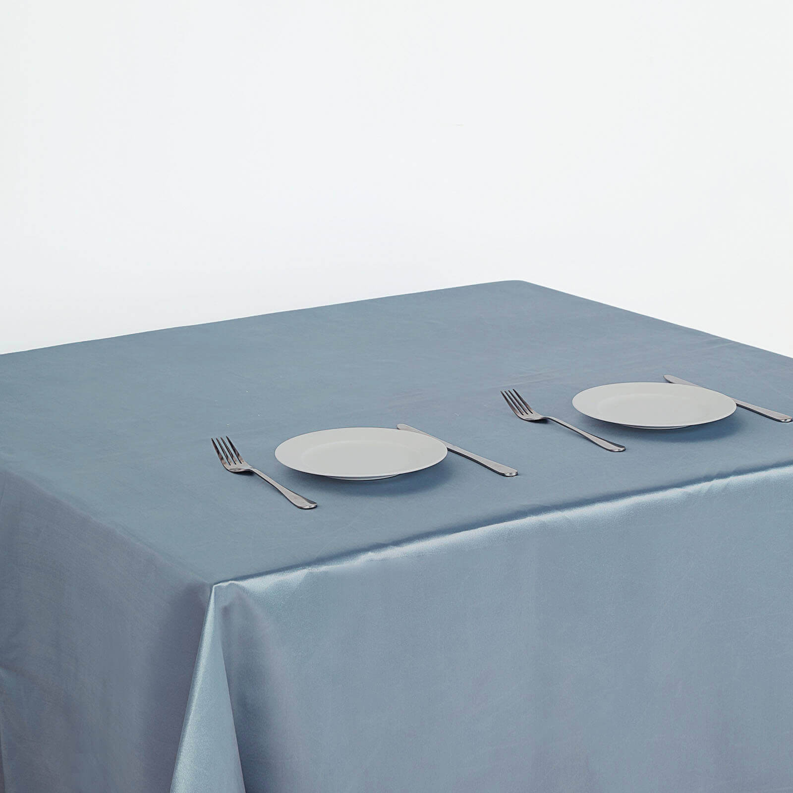 Satin 72"x72" Table Overlay Square Tablecloth Dusty Blue - Smooth Finish Table Cover