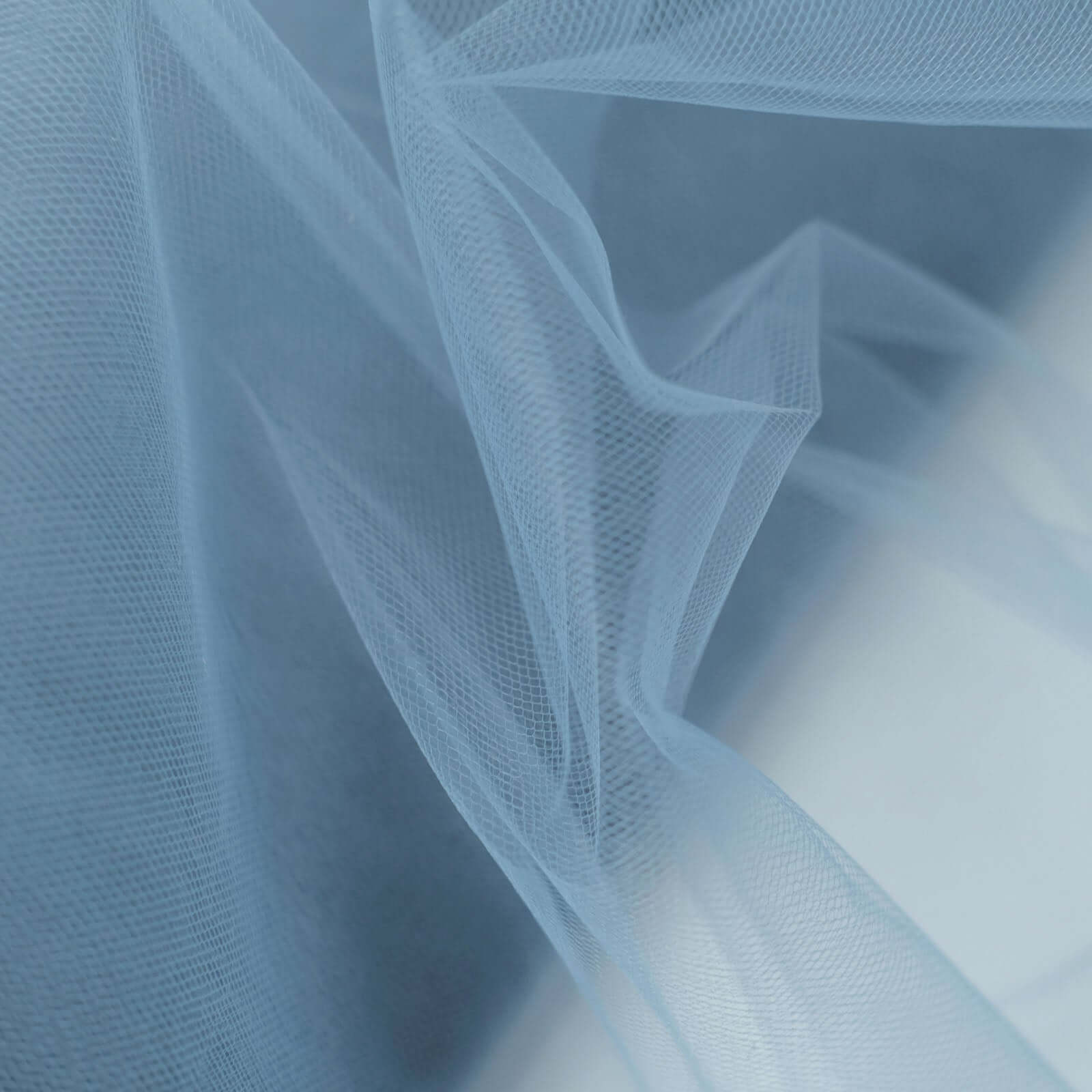 54"x40 Yards Dusty Blue Tulle Fabric Bolt, DIY Crafts Sheer Fabric Roll