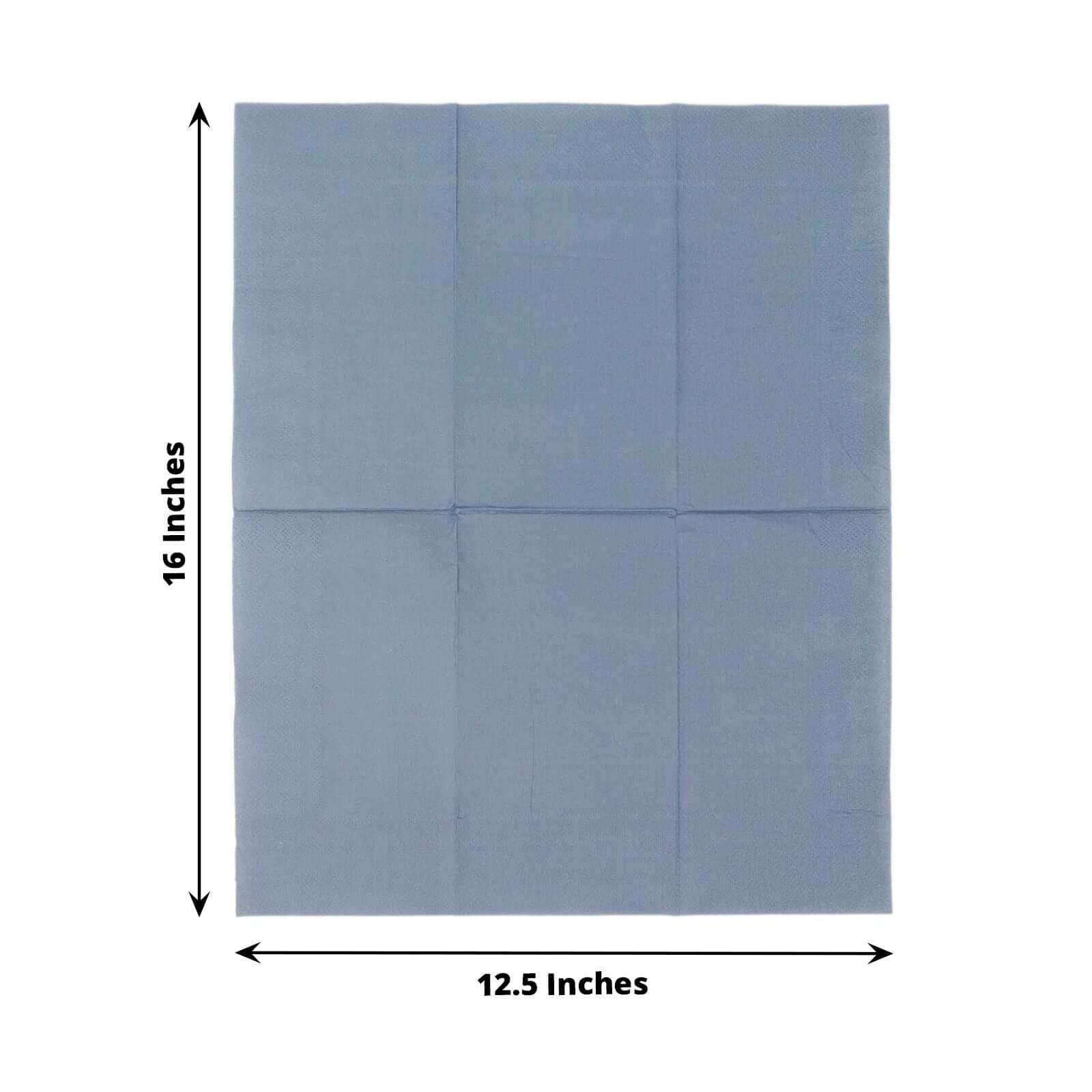 50-Pack Paper Napkins Soft Dusty Blue - Disposable 2-Ply Cocktail and Beverage Napkins for Weddings