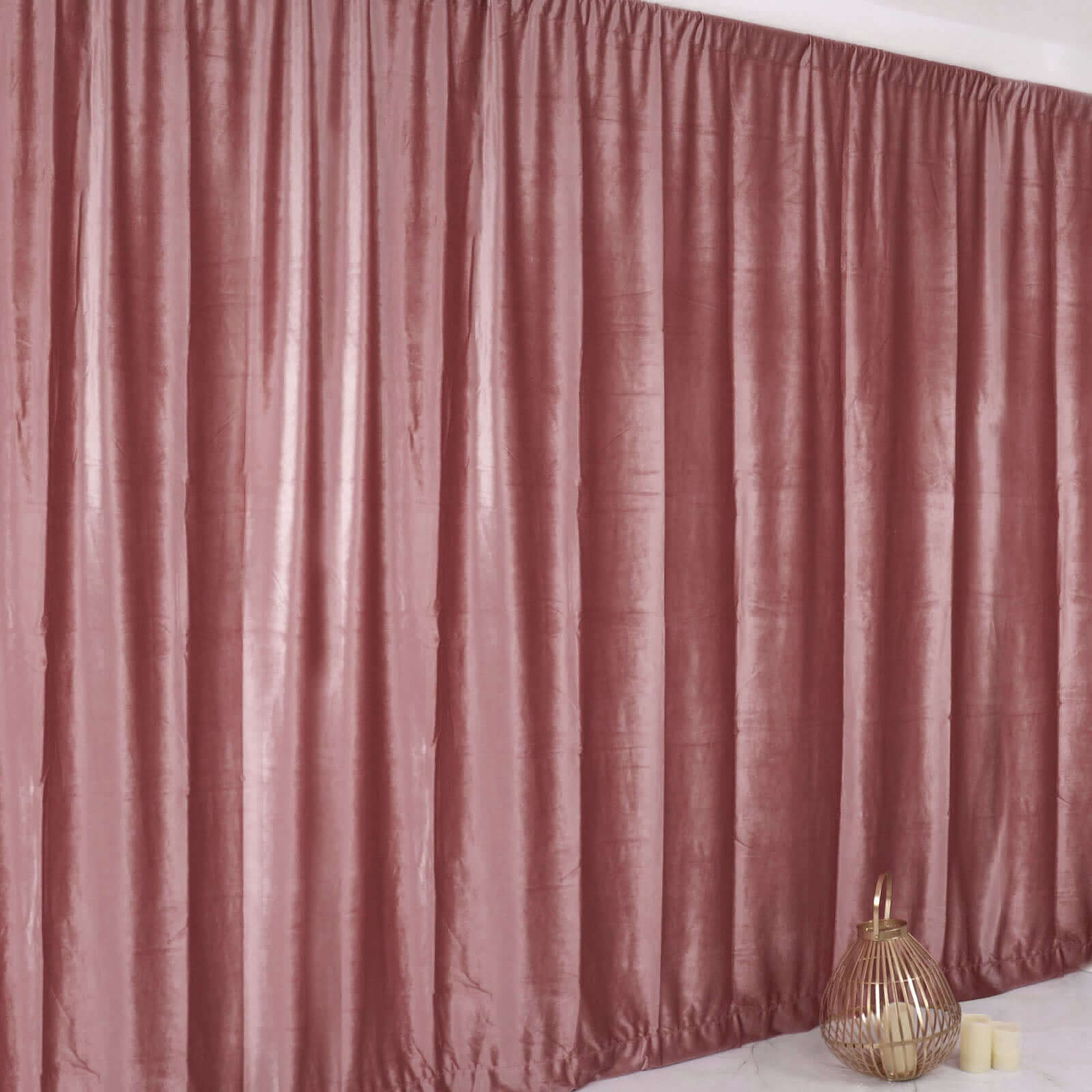 8ftx8ft Dusty Rose Premium Smooth Velvet Event Curtain Drapes, Privacy Backdrop Event Panel with Rod Pocket