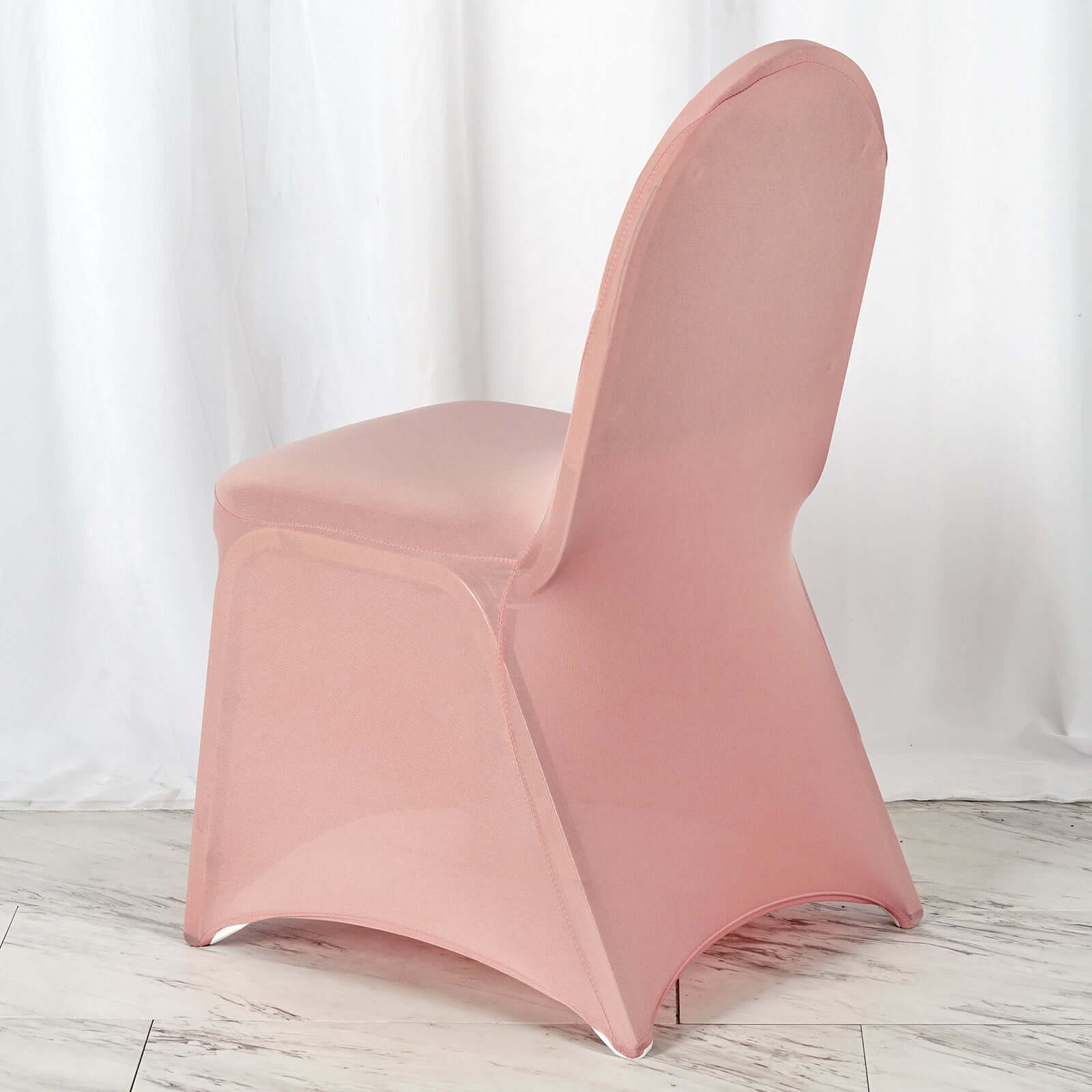 Spandex Chair Cover for Banquet Chairs Dusty Rose - Stretch 160GSM Fabric with Slip-On Slipcover