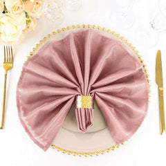 5 Pack Polyester 20"x20" Napkins Dusty Rose - Wrinkle Resistant & Easy Care Cloth Napkins