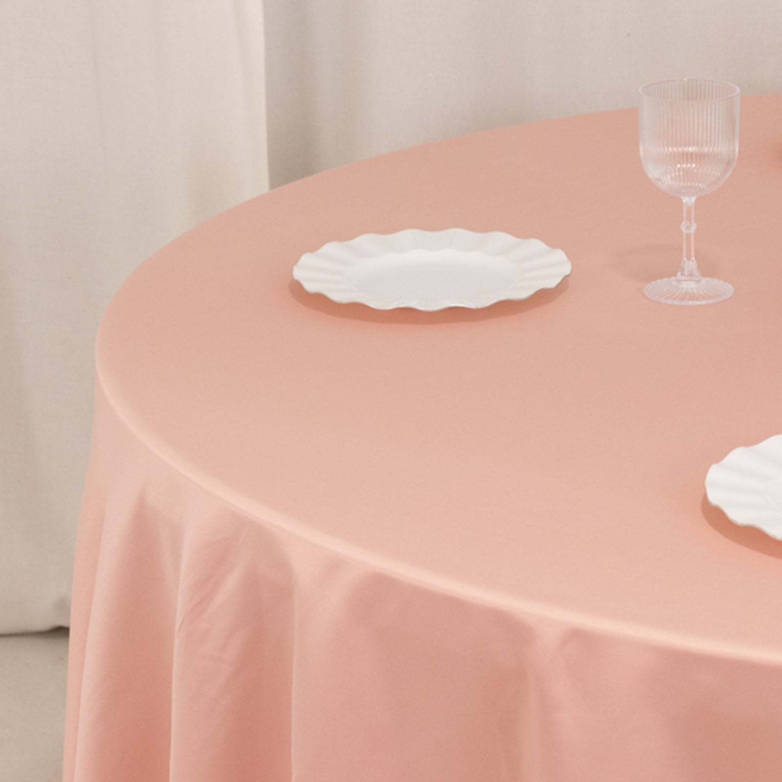Lamour Satin 108" Round Tablecloth Dusty Rose - Durable & Silk-Like Table Cover