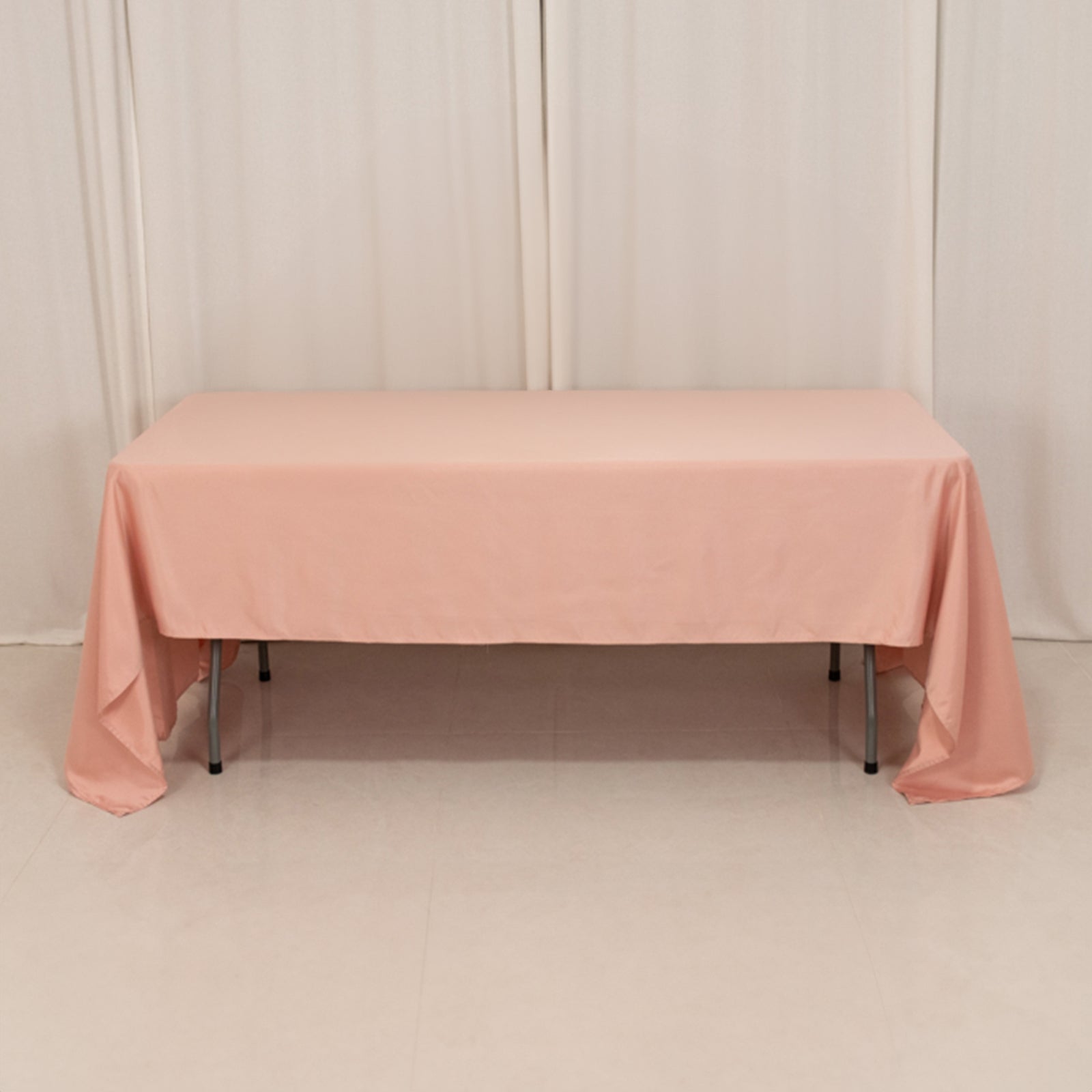 Lamour Satin 60"x126" Rectangle Tablecloth Dusty Rose - Soft & Silk-Like Table Cover