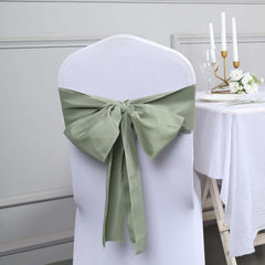 5 Pack Polyester Chair Sashes Dusty Sage Green 6"x108"