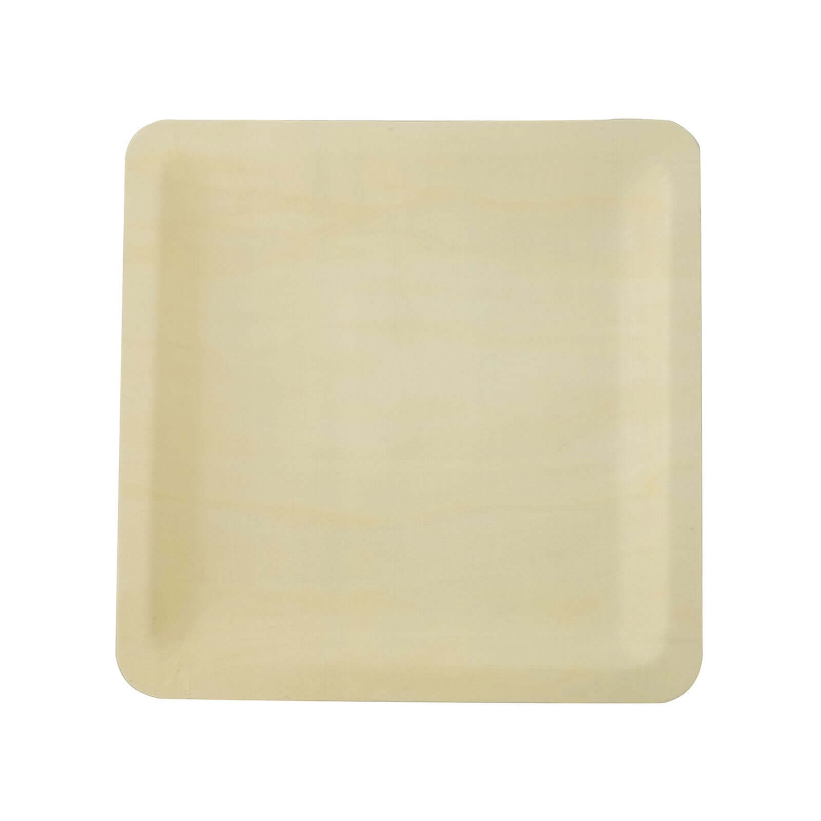 25-Pack Poplar Wood 9" Square Dinner Plates - Natural Eco Friendly Wooden Disposable Plates for Farmhouse-Style Events, Parties & Gatherings