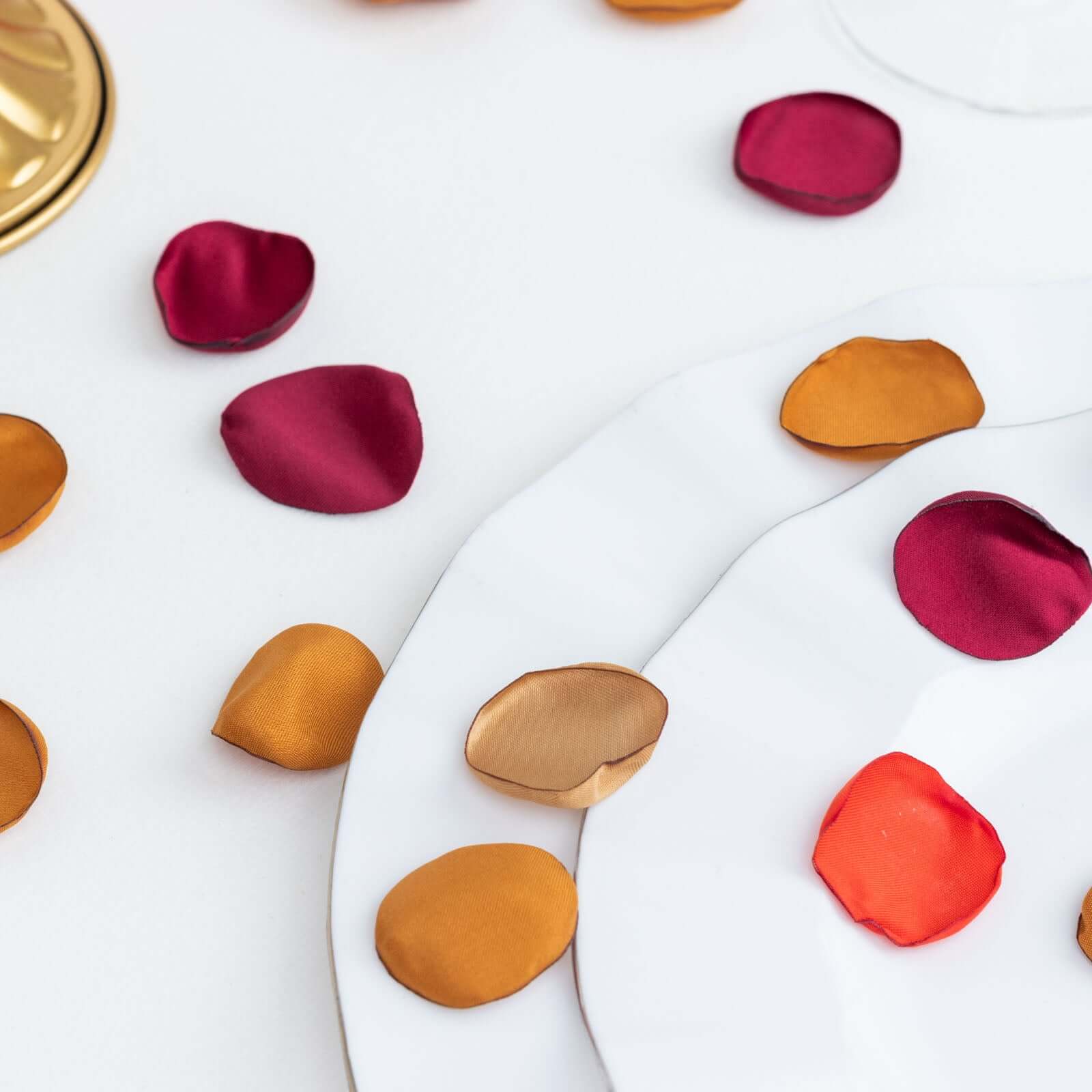 400-Pack Rose Petals Life-Like Flower Confetti Terracotta Mix Matte Silk Round - Decorative Event Table Scatters 2"