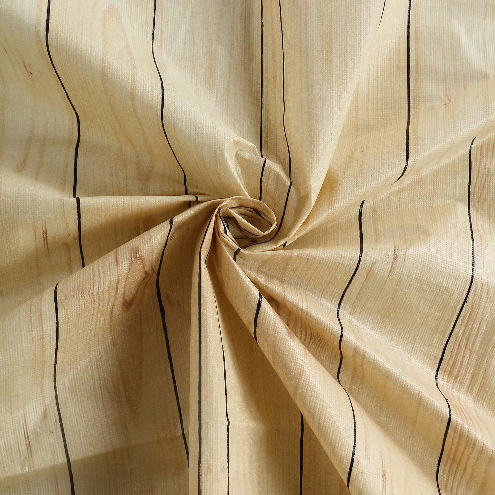 Plastic Table Cover Natural Rectangle with Rustic Wooden Print - Durable PVC Disposable Tablecloth 52"x108"