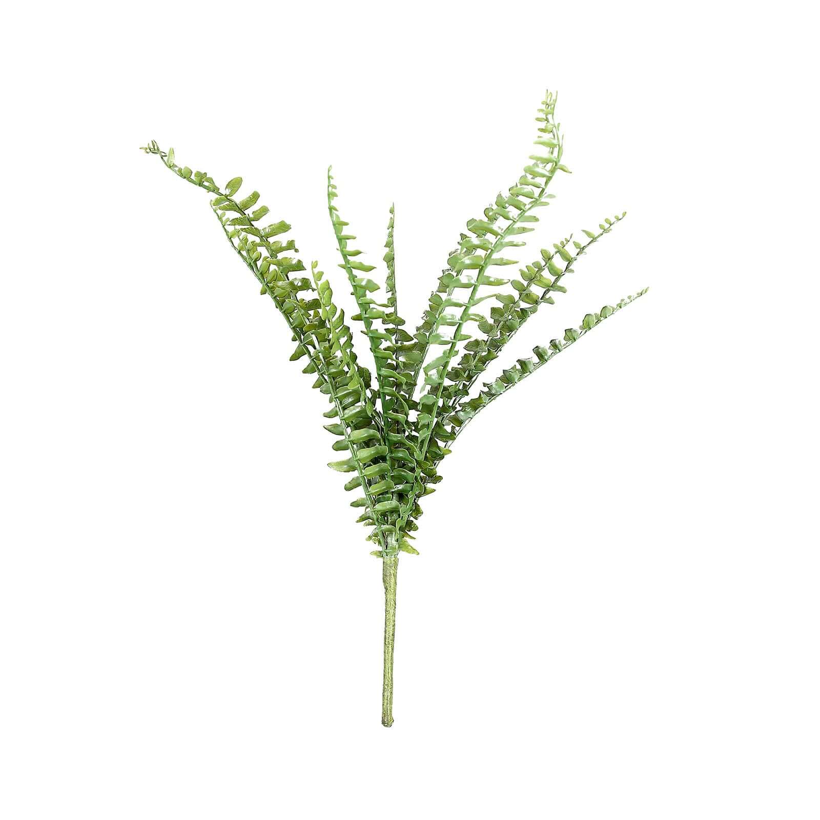20" Artificial Boston Fern Green Leaf Plant, Premium Real Touch Indoor Spray