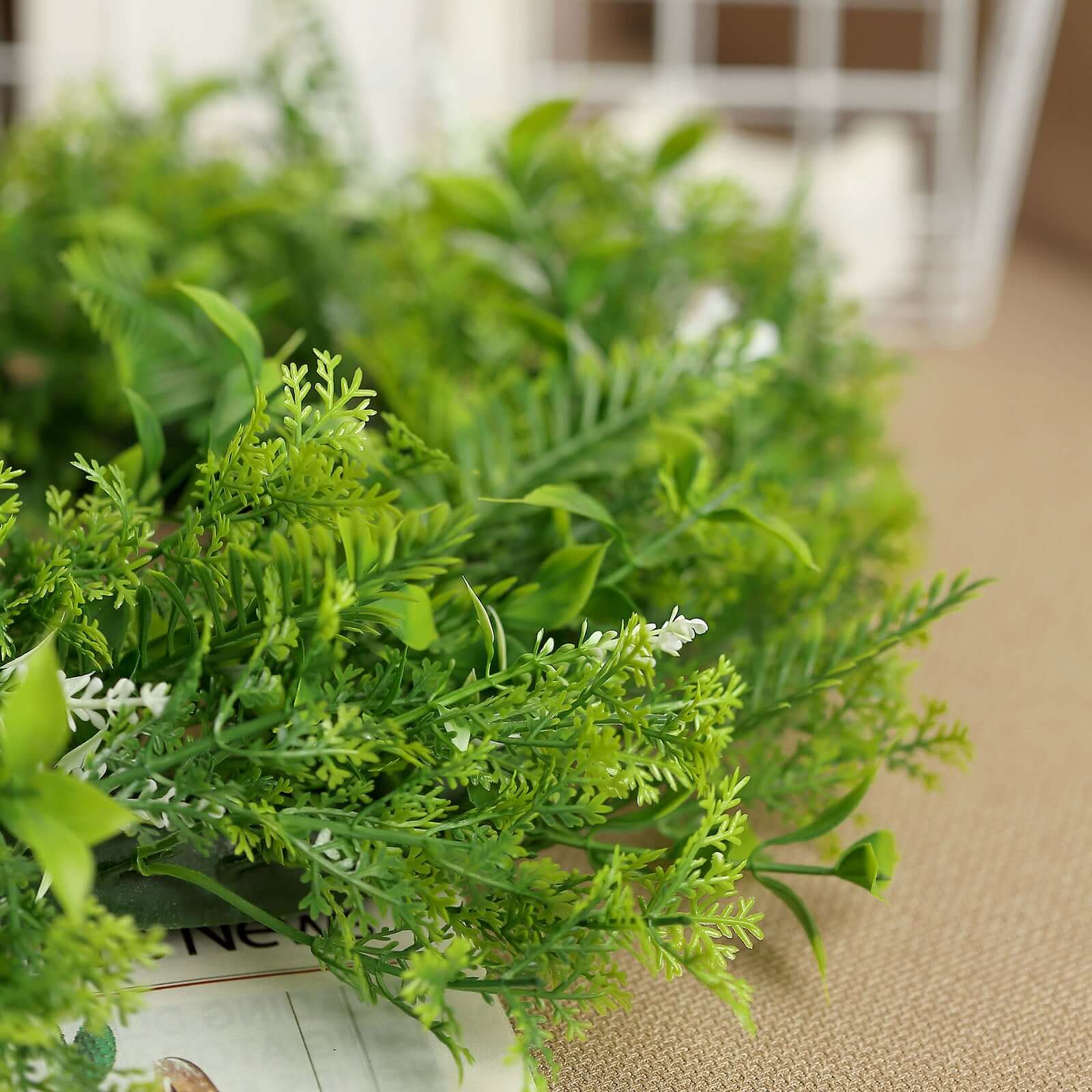 2 Pack 4" Green Artificial Fern Leaf Mix Pillar Candle Ring Wreaths