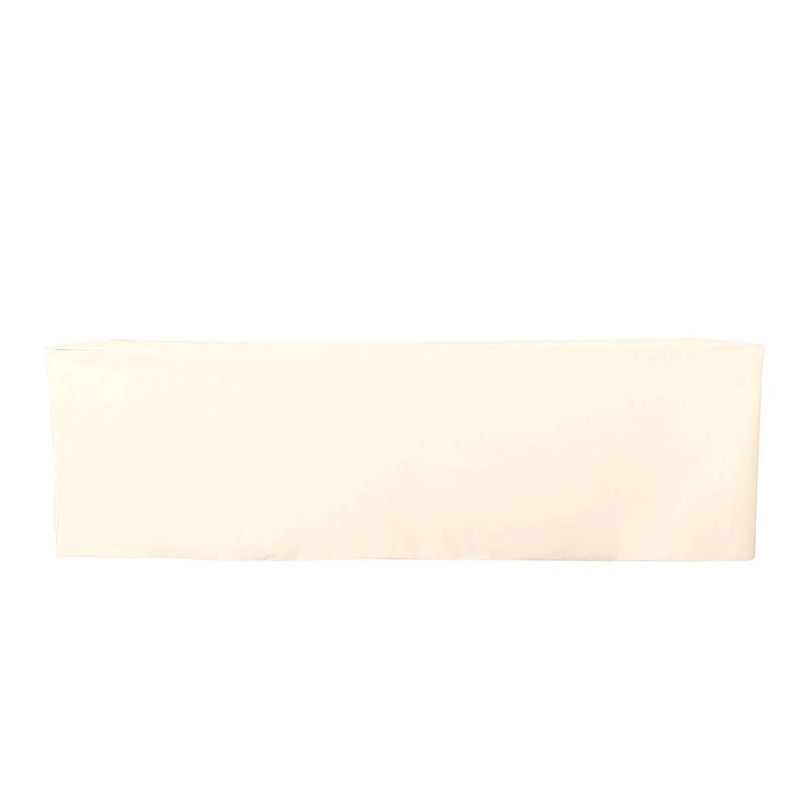 Fitted Polyester 96"x30" Rectangle Tablecloth Beige - Durable and Easy to Maintain Table Cover